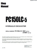 Komatsu PC150LC-5 Crawler Hydraulic Excavator Pdf Repair Service Manual (Sn 6001 And Up)