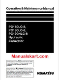 Komatsu PC160LC-8, PC190LC-8, PC190NLC-8 Hydraulic Excavator Pdf Operation and Maintenance Manual