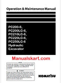 Komatsu PC200-6, PC200LC-6, PC210LC-6, PC220LC-6, PC250LC-6 Hydraulic Excavator Pdf Operation and Maintenance Manual