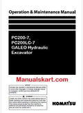 Komatsu PC200-7, PC200LC-7 GALEO Hydraulic Excavator Pdf Operation and Maintenance Manual