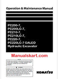 Komatsu PC200-7, PC200LC-7, PC210-7, PC210LC-7, PC220-7, PC220LC-7 GALEO Hydraulic Excavator Pdf Operation and Maintenance Manual