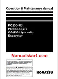 Komatsu PC200-7B, PC200LC-7B GALEO Hydraulic Excavator Pdf Operation and Maintenance Manual