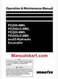 Komatsu PC200-8M0, PC200LC-8M0, PC220-8M0, PC220LC-8M0 ecot3 Hydraulic Excavator Pdf Operation and Maintenance Manual
