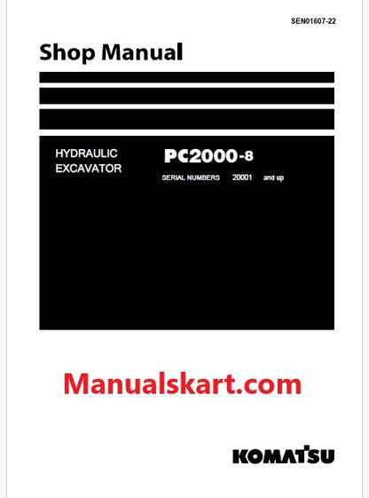 Komatsu PC2000-8 Hydraulic Excavator/Shovel Pdf Repair Service Manual Sn 20001 and UP