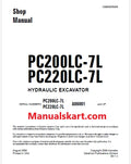 Komatsu PC200LC-7L, PC220LC-7L Hydraulic Excavator Pdf Shop Repair Service Manual Sn A86001 and UP