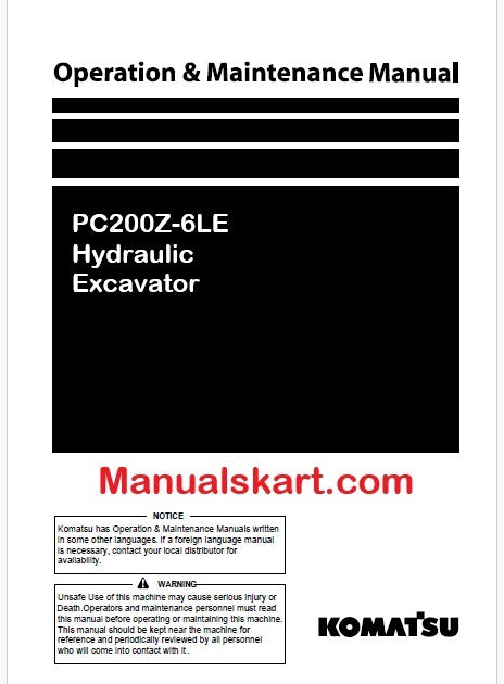 komatsu-pc200z-6le-hydraulic-excavator-pdf-operation-and-maintenance-manual