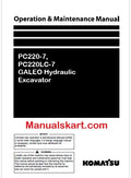 Komatsu PC220-7, PC220LC-7 GALEO Hydraulic Excavator Pdf Operation and Maintenance Manual