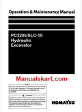 Komatsu PC228USLC-10 Hydraulic Excavator Pdf Operation and Maintenance Manual