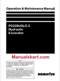 Komatsu PC228USLC-3 Hydraulic Excavator Pdf Operation and Maintenance Manual