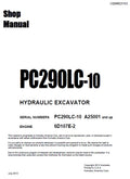 Komatsu PC290LC-10 Crawler Hydraulic Excavator Shop Service Repair Manual (Sn A25001 And UP)