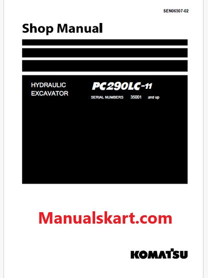 Komatsu PC290LC-11 Hydraulic Excavator Pdf Shop Repair Service Manual Sn 35001 and UP