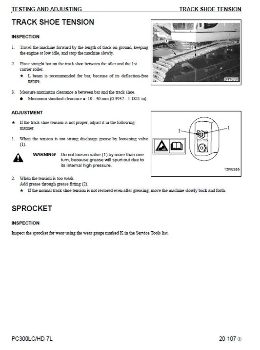 Komatsu PC300LC-7L, PC300HD-7L Crawler Hydraulic Excavator Pdf Shop Repair Service Manual (Sn A85001 And Up)