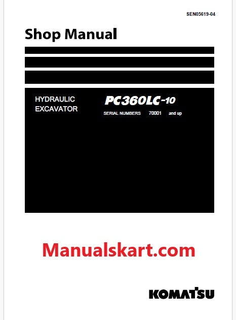 Komatsu PC360LC-10 Hydraulic Excavator Pdf Shop Repair Service Manual Sn 70001 and UP
