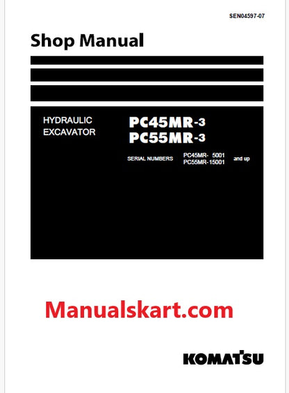 Komatsu PC45MR-3 Hydraulic Excavator Pdf Repair Service Manual Sn 5001 and UP