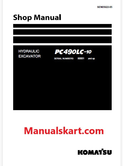 Komatsu PC490LC-10 Hydraulic Excavator Pdf Shop Repair Service Manual Sn 80001 and UP