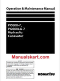 Komatsu PC600-7, PC600LC-7 Hydraulic Excavator Pdf Operation and Maintenance Manual