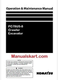 Komatsu PC78US-8 Crawler Excavator Pdf Operation and Maintenance Manual