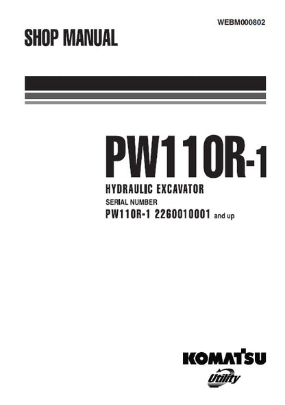 Komatsu PW110R-1 Hydraulic Excavator Pdf Shop Repair Service Manual