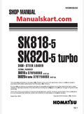 Komatsu SK820-5 turbo  Skid Steer Loader Pdf Repair Service Manual Sn 37BTF50003 and UP