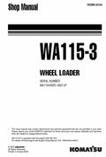 Komatsu WA115-3 Wheel Loader Pdf Shop Repair Service Manual Sn WA115H30051 And UP