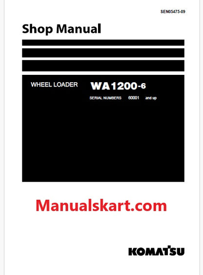 Komatsu WA1200-6 Wheel Loader Pdf Repair Service Manual Sn 60001 and UP