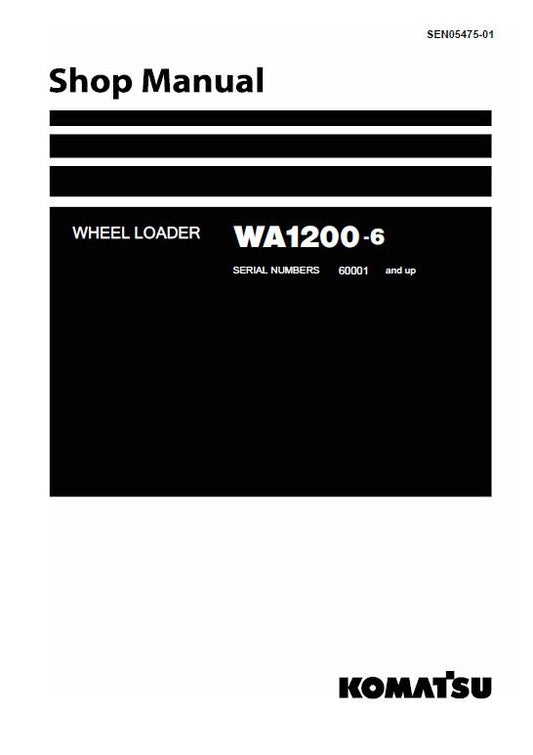 Komatsu WA1200-6 Wheel Loader Pdf Shop Repair Service Manual (Sn 60001 And Up)