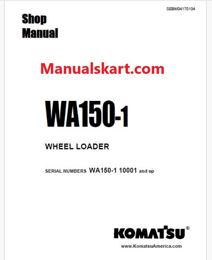 Komatsu WA150-1 Wheel Loader Pdf Repair Service Manual Sn 10001 and UP