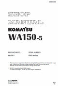 Komatsu WA150-5 Wheel Loader Pdf Shop Repair Service Manual (Sn 65001 And Up)