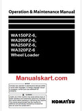Komatsu WA150PZ-6, WA200PZ-6, WA250PZ-6, WA320PZ-6 Wheel Loader Pdf Operation and Maintenance Manual