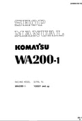 Komatsu WA200-1 Wheel Loader Pdf Shop Repair Service Manual