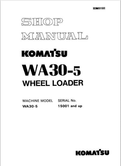 Komatsu WA30-5 Wheel Loader Pdf Shop Repair Service Manual