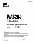 Komatsu WA320-7 Wheel Loader 6D107E-2 Engine Pdf Shop Repair Service Manual Sn A36001 And Up