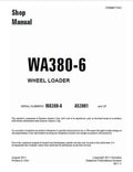 Komatsu WA380-6 Wheel Loader Pdf Shop Repair Service Manual Sn A53001 And Up