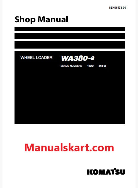 Komatsu WA380-8 Wheel Loader Pdf Repair Service Manual Sn 15001 and UP