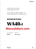 Komatsu WA40-1 Wheel Loader Pdf Repair Service Manual Sn 1001 and UP
