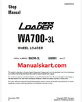 Komatsu WA700-3L Avance Wheel Loader Pdf Repair Service Manual Sn A50001 and UP