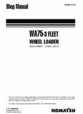 Komatsu WA75-3 Fleet Wheel Loader Pdf Shop Repair Service Manual Sn Ha300051 And UP