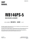 Komatsu WB146PS-5 Backhoe Loader Pdf Shop Repair Service Manual Sn A43001 And UP