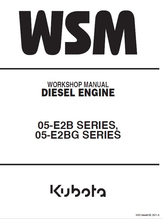 Kubota 05-E2B, 05-E2BG Engine Pdf Repair Service Manual