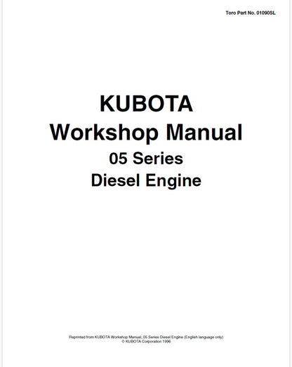 Kubota 05 Series Diesel Engine Pdf Repair Service Manual