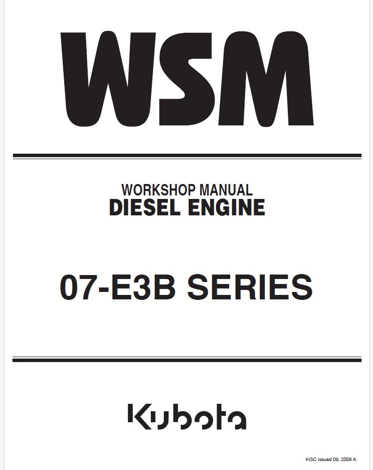 Kubota 07-E3B Series Diesel Engine Pdf Repair Service Manual
