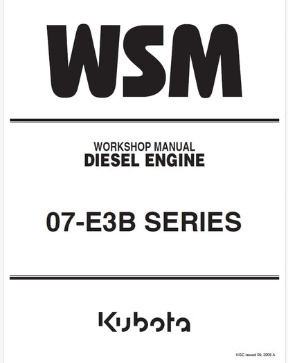 Kubota 07-E3B Series Diesel Engine Pdf Repair Service Manual