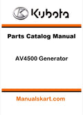 Kubota AV4500 Generator Pdf Parts Catalog Manual