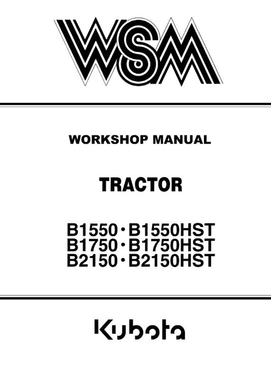 Kubota B1550, B1550HST, B1750, B1750HST, B2150, B2150HST Tractor Pdf Repair Service Manual