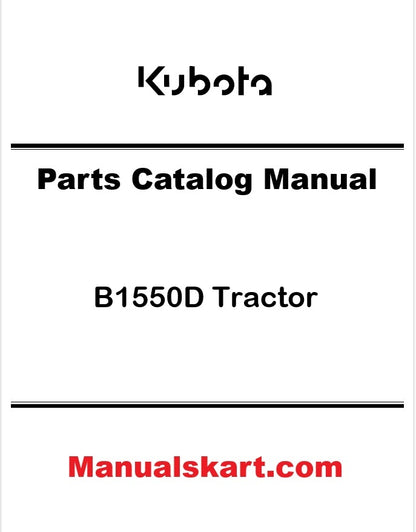 Kubota B1550D Tractor Pdf Parts Catalog Manual