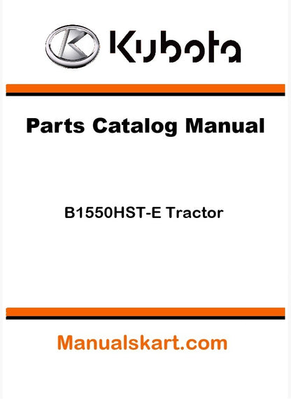 Kubota B1550HST-E Tractor Pdf Parts Catalog Manual