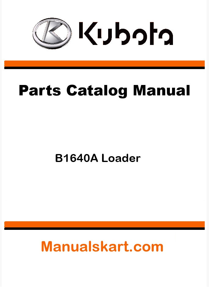 Kubota B1640A Loader Pdf Parts Catalog Manual