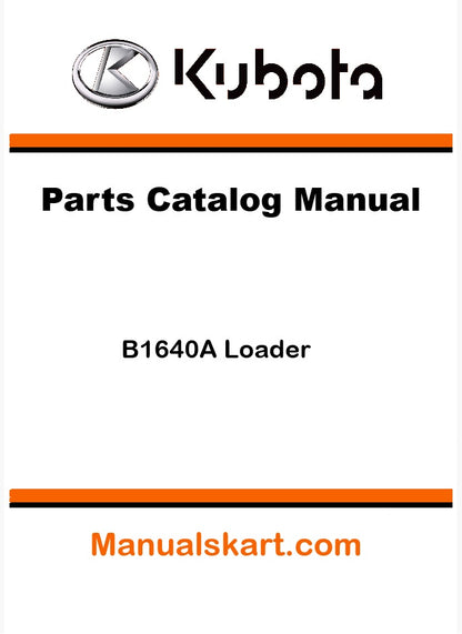 Kubota B1640A Loader Pdf Parts Catalog Manual