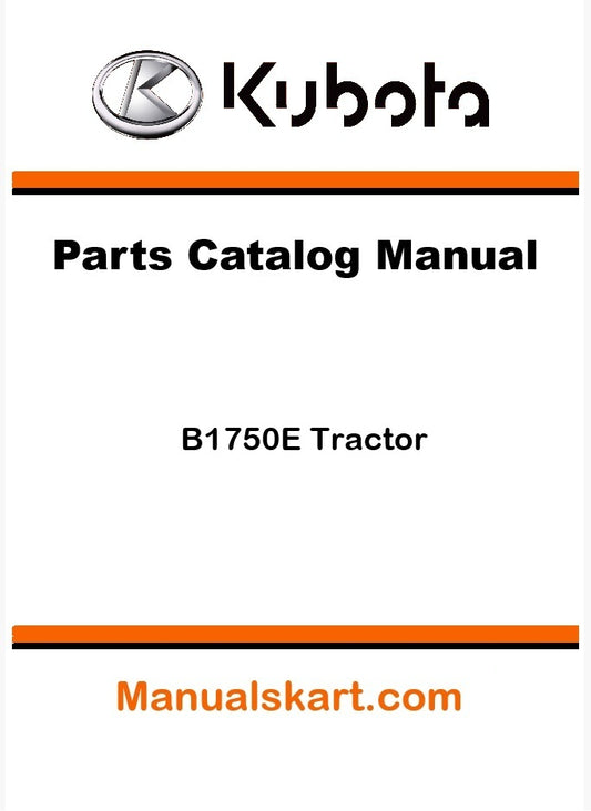 Kubota B1750E Tractor Pdf Parts Catalog Manual