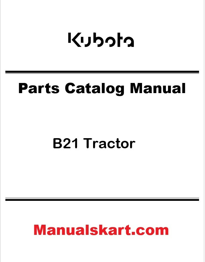 Kubota B21 Tractor Pdf Parts Catalog Manual
